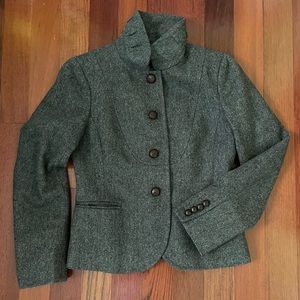 j. crew factory size 6 gray herringbone blazer